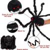 Halloween Triangle Spider Web Plush Spider Indoor and Outdoor Courtyard Lawn Indoor and Outdoor Prank Scene Decoration