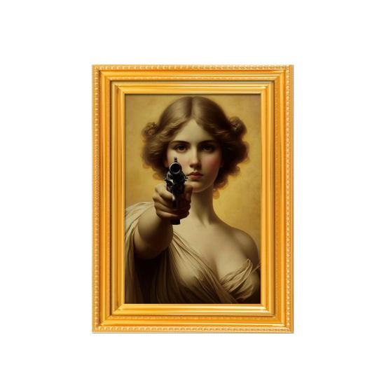 1/5 шт. Магнит на холодильник с изображением женщин, масляная живопись, 3D деревянная рамка, портрет дамы, магнит на холодильник, украшение для дома, кухни, офиса