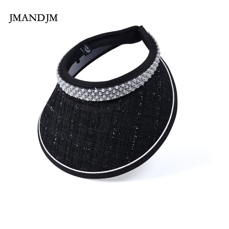 Летняя солнцезащитная шляпа с пустым верхом, корейская версия, универсальная шляпа с жемчугом, женская виниловая шляпа с большим карнизом и повязкой на голову, солнцезащитная шляпа