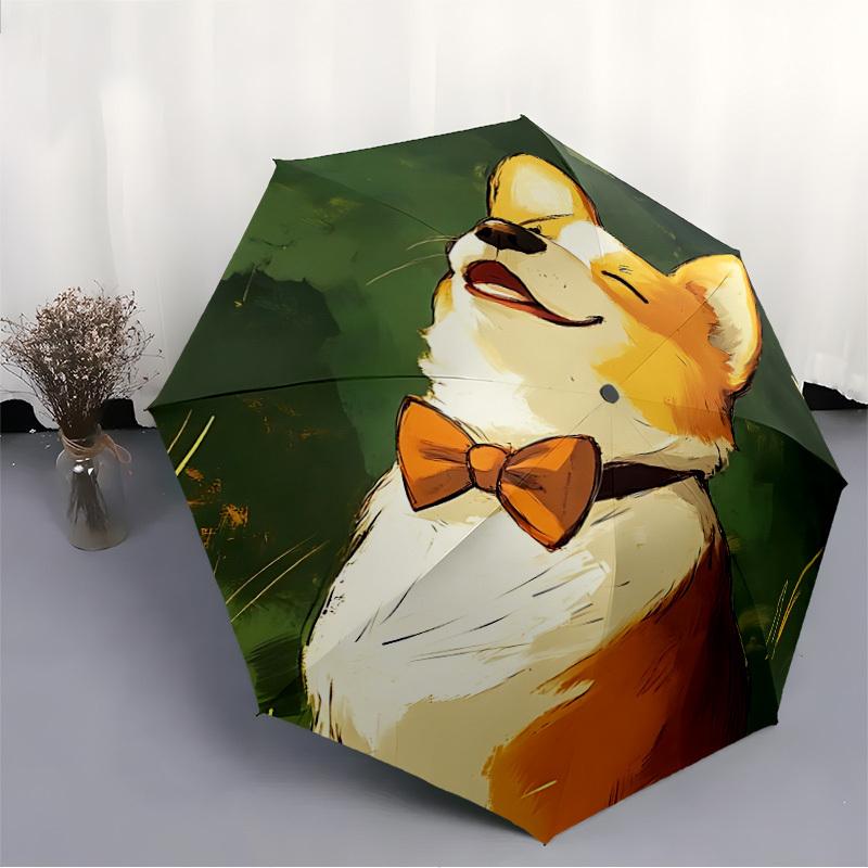 1 шт. Стильный Автоматический Зонт для Собак с Кнопкой Открытия/Закрытия Одним Касанием, Ветрозащитная Конструкция, Легкий Портативный Зонт для Женщин и Мужчин6075