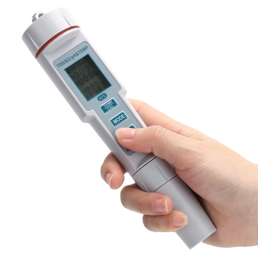 4 In 1 Water Quality Tester Portable PH EC TDS Temperature Digital Salinity Meter