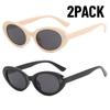 2 ШТ. Винтажные овальные солнцезащитные очки женские, дизайнерские, класса люкс, маленькие овальные очки, ретро, черные очки, женские очки-гогглы, оттенки UV400