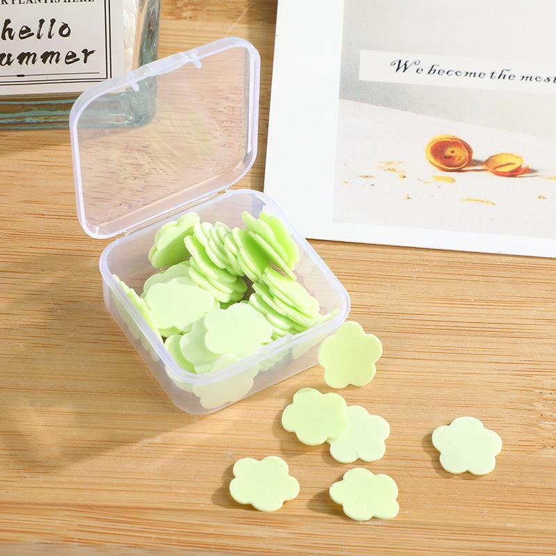 Мыло-лепесток, бумажное дорожное портативное одноразовое мыло для рук, таблетка, детское мыло для рук, бумажное, мыло для мытья на открытом воздухе в форме цветка