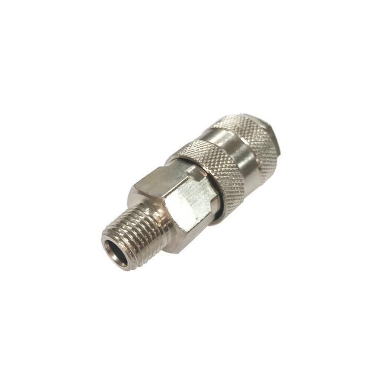 Pneumatic 1/4PT Nickel-Plated Iron Quick Connector for Air Compressors