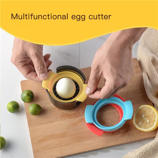 1PC Multifunctional Fruit Vegetable Egg Cutter Kitchen Accessories Slicing Cooking Gadgets Cutting Egg Slicers Random Color