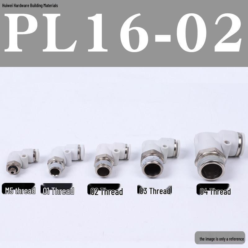 Быстроразъемное соединение для пневматической трубки: PL8-02, 4-M5, 6-01, 10-03, 12-04 Резьбовой угольник
