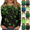 Рубашки с длинным рукавом для женщин Милые принты Футболки Блузки Повседневные Большие размеры Базовые топы Пуловеры Рождественские
