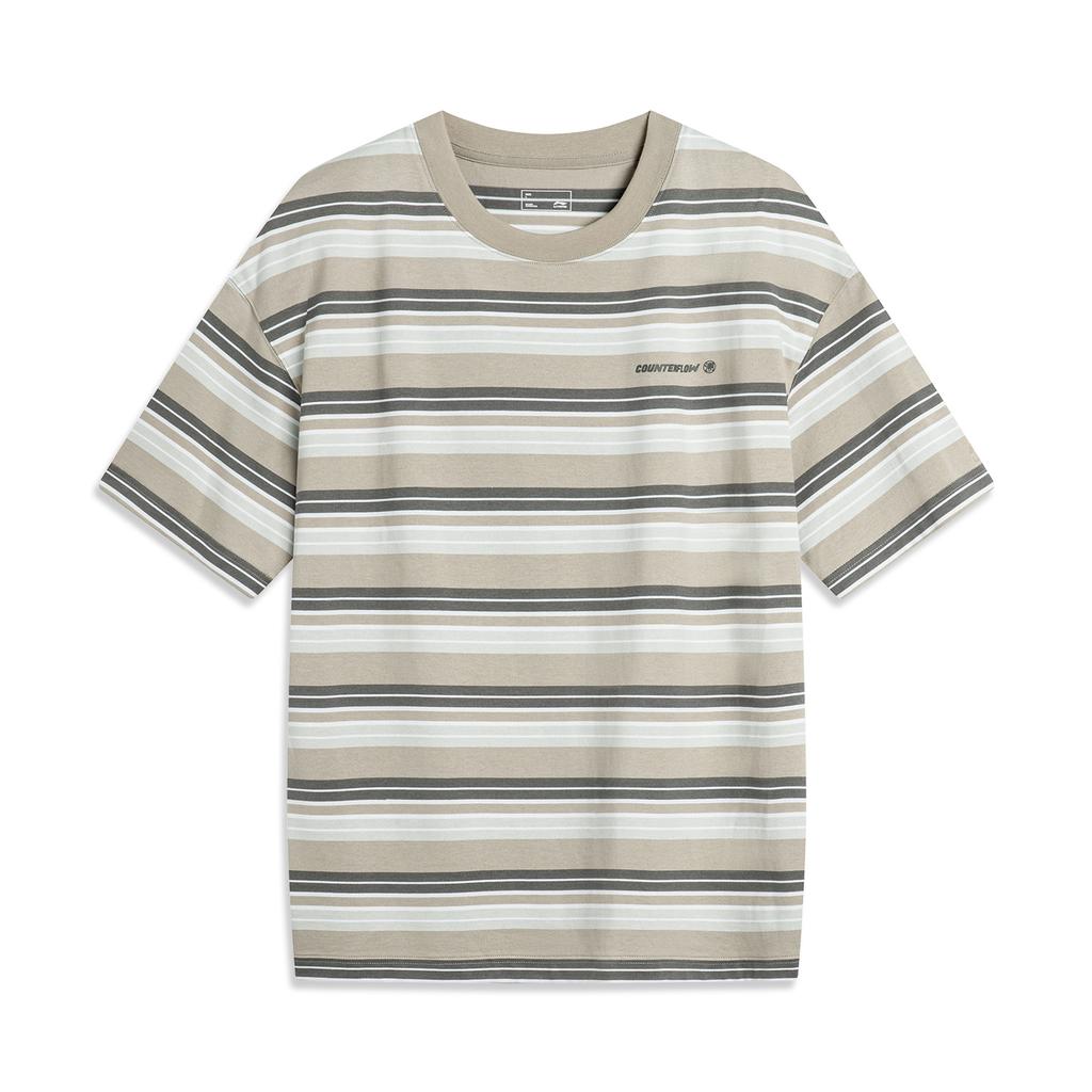 Футболка Li Ning CF Water Flow с принтом и круглым вырезом, свободная, удобная, с коротким рукавом, мужские футболки ATSU631-3