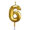 Свеча для торта на день рождения золотого цвета, бездымная, из нетоксичного воска, декоративные цифры от 0 до 9 для празднования