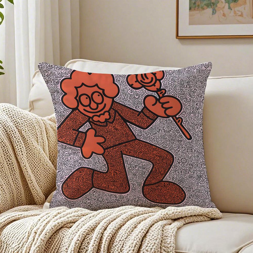 Известный Гений Граффити Арт Mr Doodle Наволочка Подушка Защита от Пылевых Клещей Гостиная Диван Декор Подушка Комната