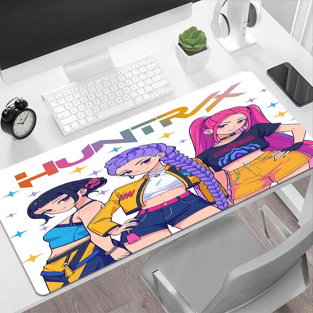 Kpop Huntrx Magical Girls Demon Hunters Large Mouse Pad Gamer Mousepad Computer Desk Mat Nonslip Rubber Bottom Office And Gaming Desk Decoration