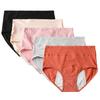 Women Menstrual Panties High Waist Anti-leak Soft Breathable Anti-septic Solid Color
