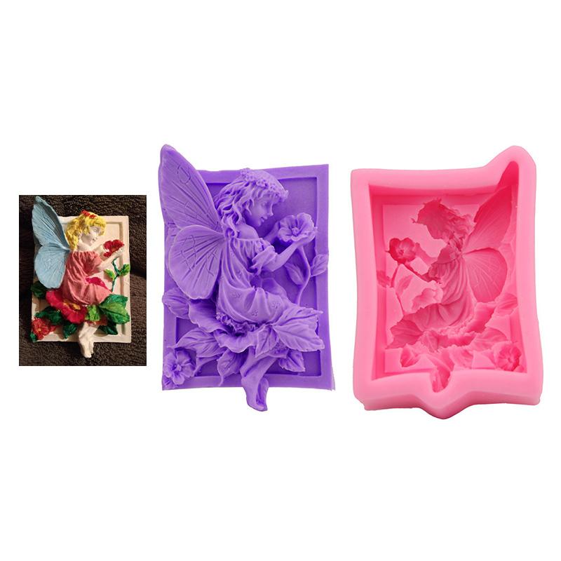 Сказочный ангел цветок 3D смола глина силиконовые формы DIY форма для мыла ручной работы