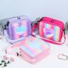 Holographic Heart Lunch Tote Box Lunch Bag Container with Adjustable Shoulder Strap