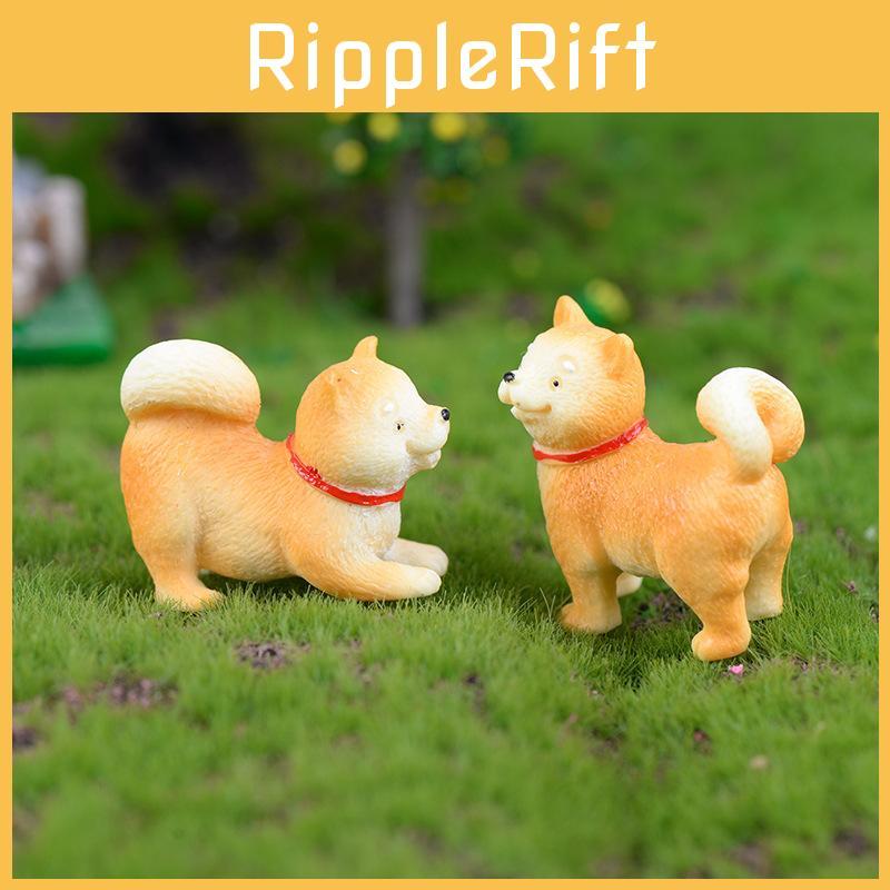Adorable Akita Dog Figurine For Diy Succulent Decoration Resin Miniature