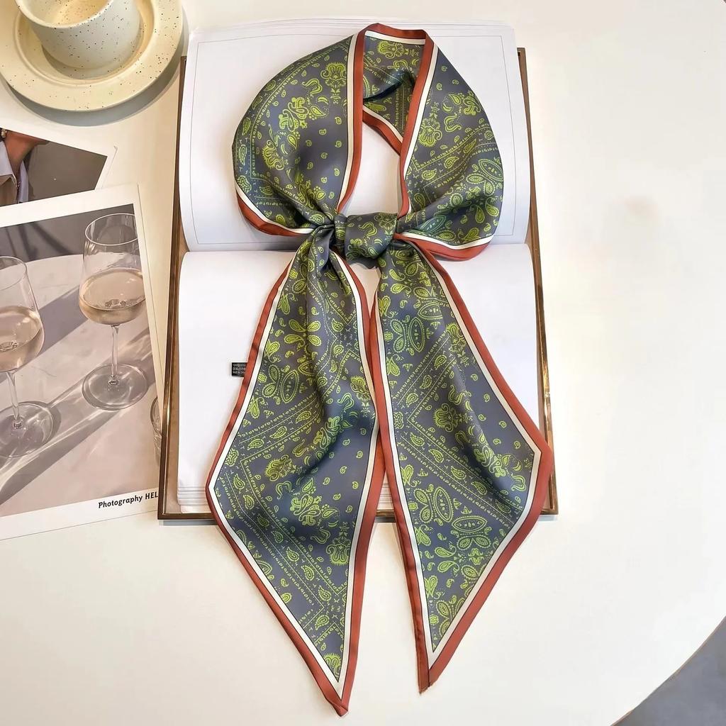 Luxury Design Zebra In Flowers Women Scarf Luxury Silk Scarf Fashion Hair Headband Foulard Skinny Bag Scarves Neckerchief Lady