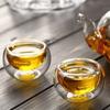 2pcs Sets 50ml Double Wall Glass Cup Transparent Espresso Cup Kung Fu Tea Cup Thickened Water Cup Insulated Tea Mug Drinkware