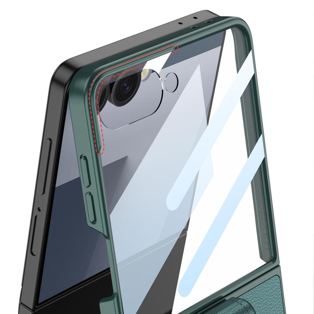 Ультратонкий складной чехол из ПУ-кожи Samsung Z Flip7 с кольцом-застежкой