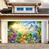 Vibrant Dinosaur World Backdrop Kids Jungle Landscape with Rainbow Photo Booth Background Banner for Party Decoration