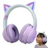 Wireless Cat Ear Headphones Violet Bluetooth Wireless with LED Cute Sparkling Rainbow Color Microphone Japanese Instruction Manual Included Foldable