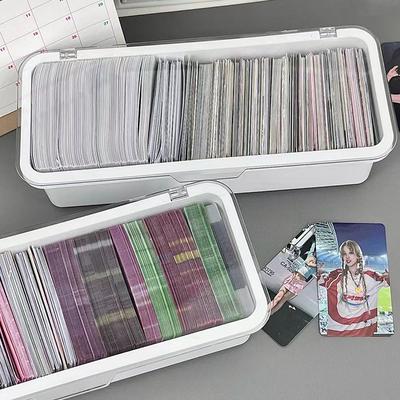 Ящик для хранения игровых карточек, коробка для хранения коллекционных карточек со звездами футбола, пластиковый прозрачный контейнер для карт, портативный органайзер для игровых карт