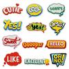 Funny Embroidered Cartoon Hairpin Patch: Creative English Letter Series