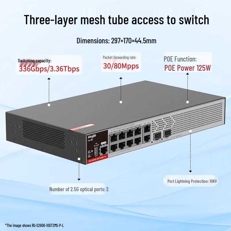Ruijie RG-S2906-10GT2MS-P-L 10-Port Gigabit Managed PoE+ Access Switch