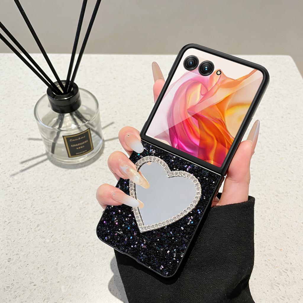 Glitter Fashion Leather Phone Case For Moto Razr 70 60 50 40 Ultra 2026 2025 + 2024 Flash Mirror Shiny Diamond Rhinestone Cover