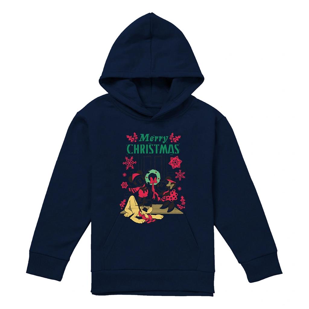 Disney Childrens/Kids Mickey & Minnie Mouse Wreath Christmas Hoodie