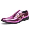 Elegant British Style Party Dress Shoes Flat Loafers Men's Chelsea Shoes Luxurious Purple Men's Business Pointed Shoes