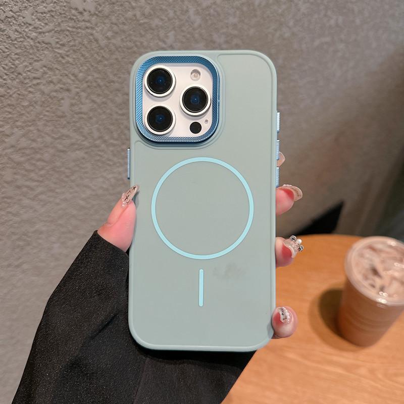 Подходит для iPhone16PROMAX Официальный тонкий чехол для телефона с магнитной фиксацией Apple 15 Резьбовой объектив 14 Защитный чехол от падений