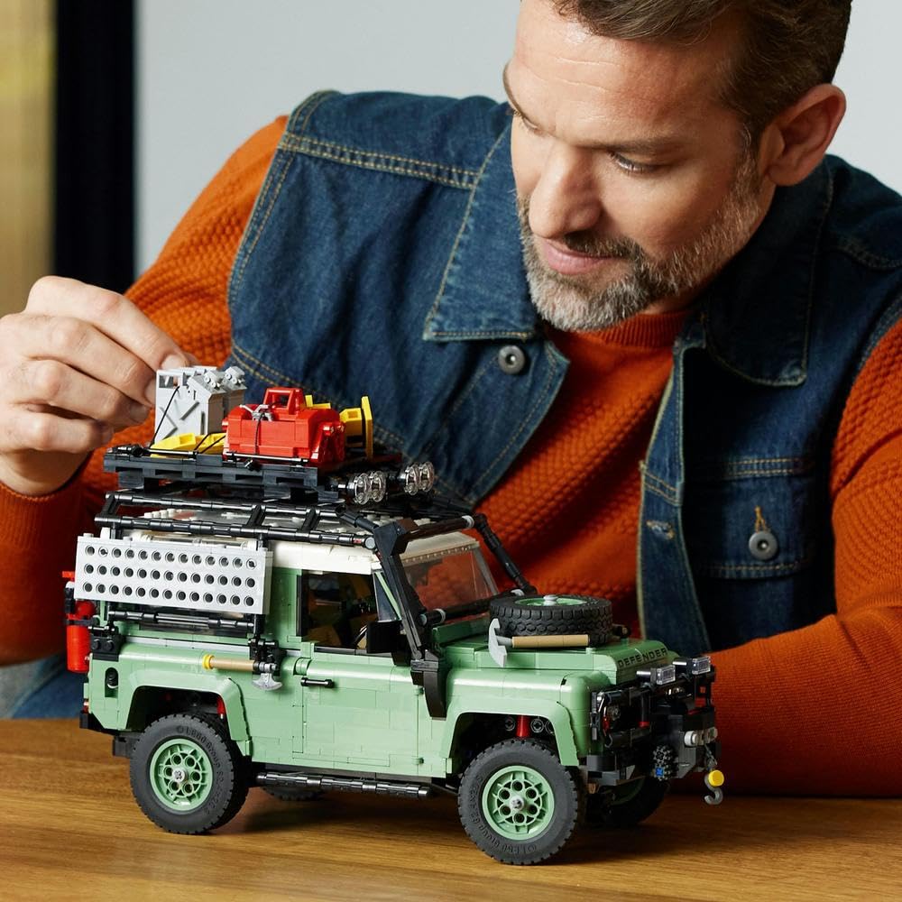 LEGO Icon Land Rover Classic Defender 90 10317 Набор для сборки модели автомобиля для взрослых и любителей классических автомобилей. Захватывающий проект на основе Icon Great