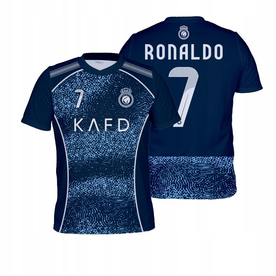 RONALDO Al-Nassr Koszulka piłkarska diecięca granatowy T-SHIRT sportowy RONALDO Al-Nassr 146 Koszulka piłkarska diecięca granatowy T-SHIRT sportowy