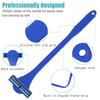 2-In-1 Men Back Shaver with Silicone Long Handle Bath Shower Body Back Scrubber Hair Trimmer Ergonomic Manual Wet Dry Hair Remover Tools