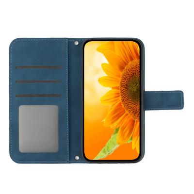 HT04 Чехол для Honor 200 Lite из ПУ кожи с ремешком для руки с принтом подсолнуха