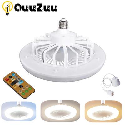 Потолочный вентилятор 30 Вт с осветительной лампой E27, основание преобразователя с дистанционным управлением для спальни, гостиной, бесшумный AC 85-265 В