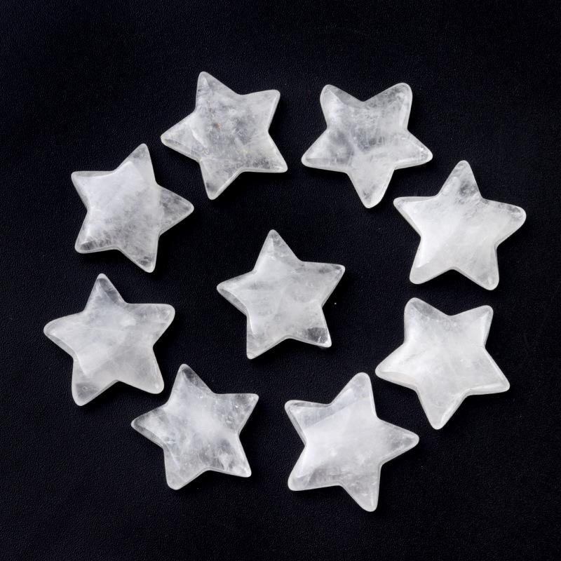 20mm Holeless Crystal Pentagram Natural Agate Star Semi-precious Stone for DIY Jewelry Hair Accessories