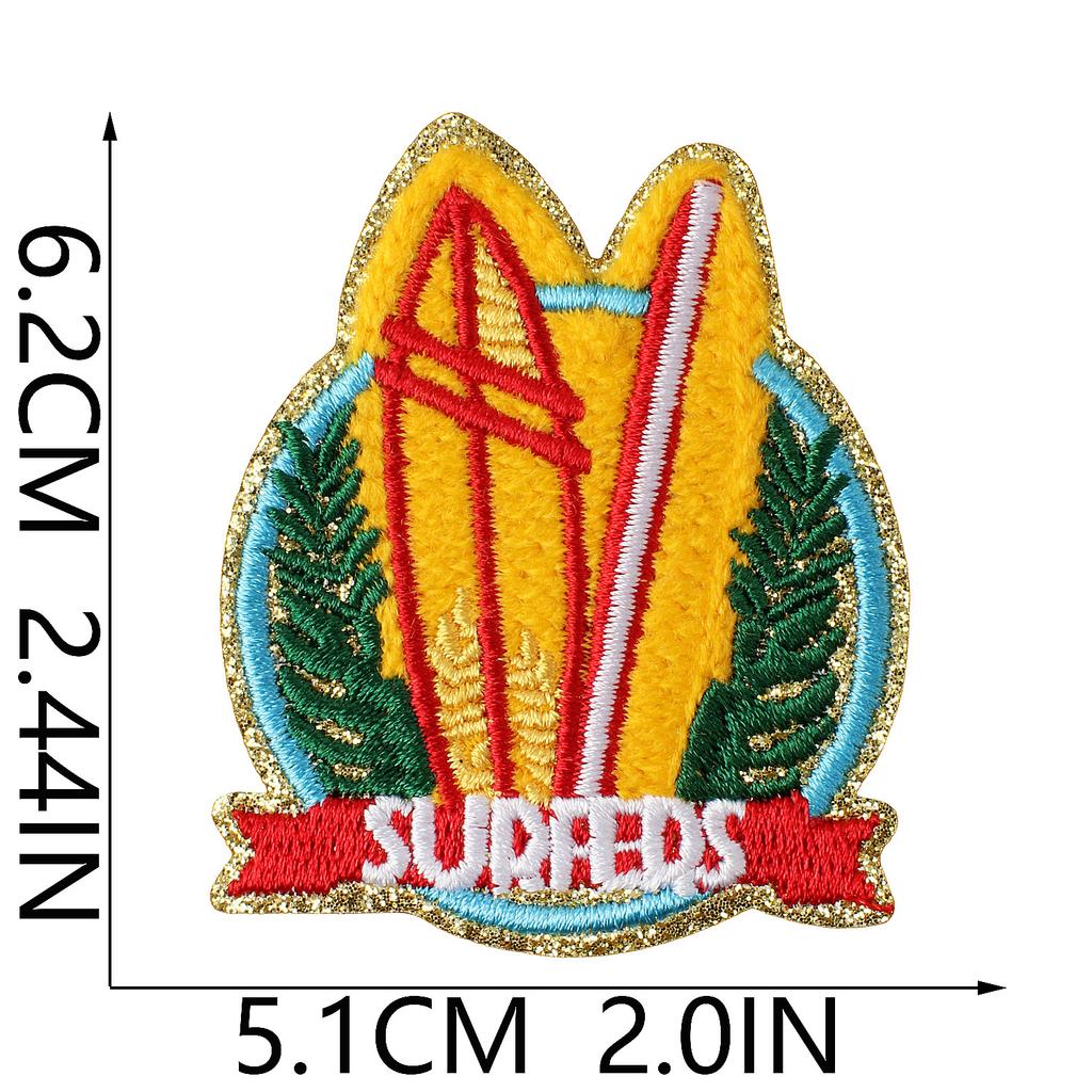 Summer Beach Party Embroidery Cloth Sticker Greet Ironing Zhang Zai Swimsuit Wave Towel Embroidery Patch Sticker