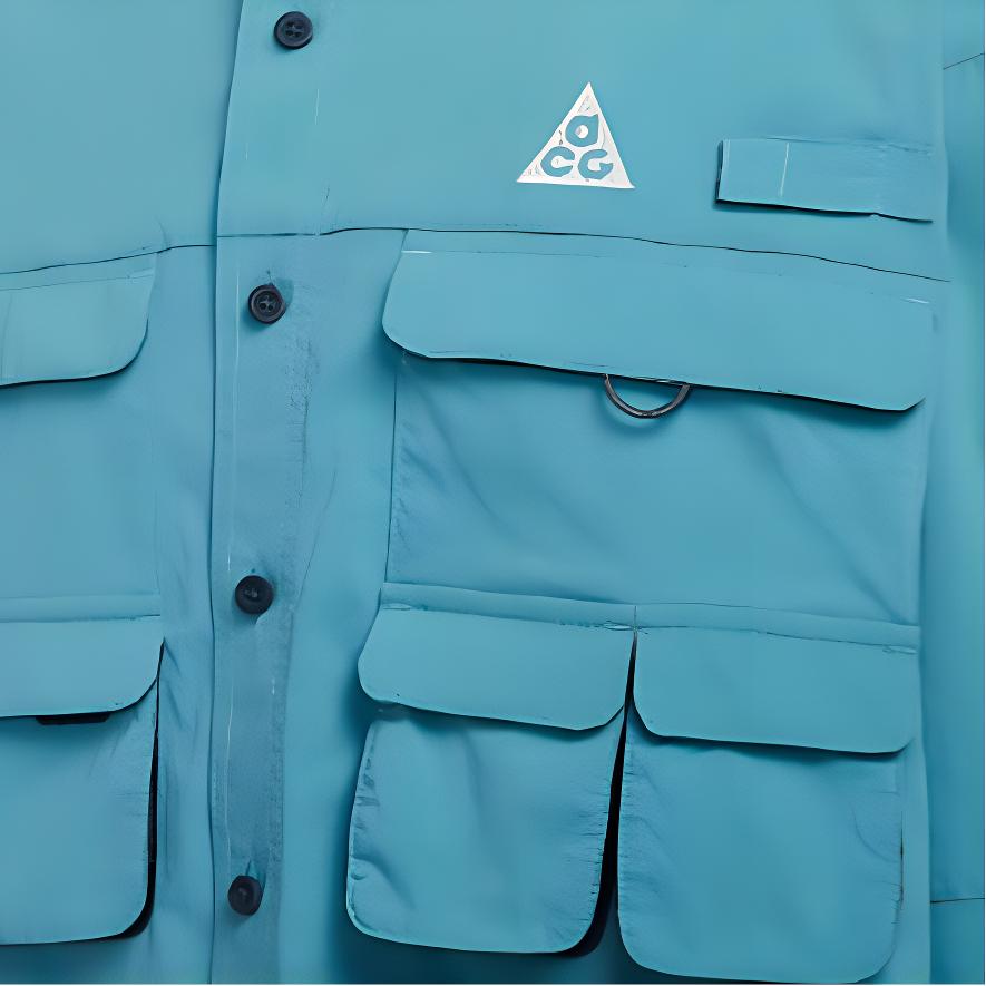 Nike Dri-FIT ADV ACG Orb Weaver Быстросохнущая Универсальная Простая Футболка с Длинным Рукавом Мужская рубашка Дымчато-Серая Молниеносно-Синяя Горно-Белая HJ2466-006