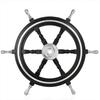 Premium Sailor's Hand Crafted Brass & Wooden Ship Wheel | Luxury Gift Decor | Boat Collectibles (Black (Aluminum Ring & Handle), 16 Inches)