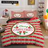 3D Merry Christmas King Queen Комплект постельного белья для детей с рисунком Санта-Клауса, снеговика, оленя, покрывало для пододеяльника, рождественское покрывало из полиэстера