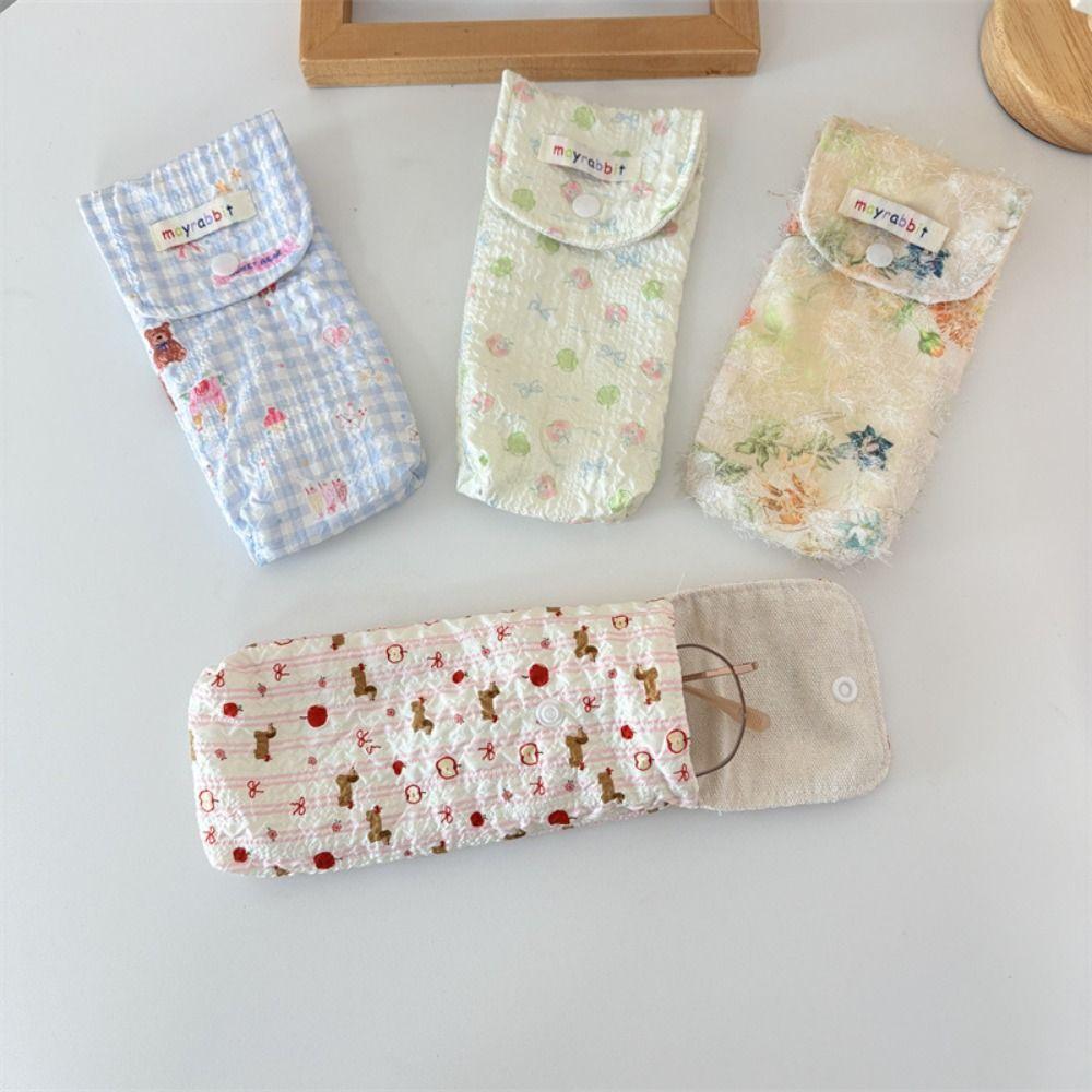 Large Capacity Sunglasses Storage Bag Cute Bow/Floral Glasses Box Simple Storage Bags