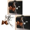 Handmade Pearl Butterfly Heart Bag Charm With Brown Bow For Fashion Accessories