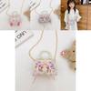 Adorable Kids Mini Handbag In Pink Purple Blue Green Beige With Trendy Chain Strap