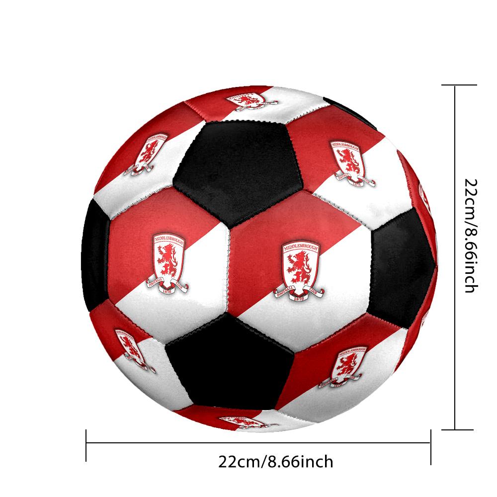 Middlesbrough FC Soccer Ball Colorful All Ages Machine Stitched PVC Competition Ready Durable High-Bounce.SIZE5