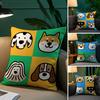 Four-Point Cute Cartoon Dog Pictures Pillow Case Comfort Sofa Bed Silky elegant Invisible zipper Decorative cushion cover