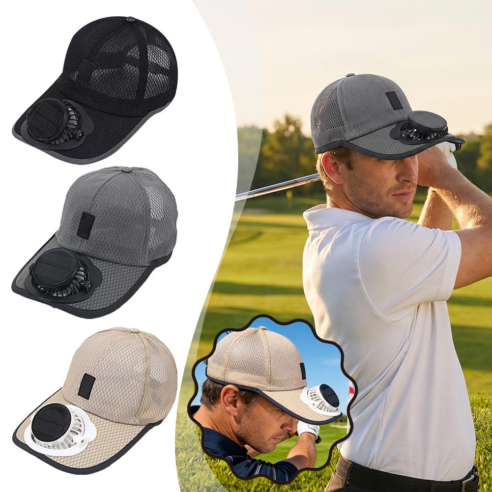 Unisex Solar Fan Baseball Cap USB Rechargeable Cooling Sun Protection Mesh Hat for Summer Travel Outdoor Leisure Sports