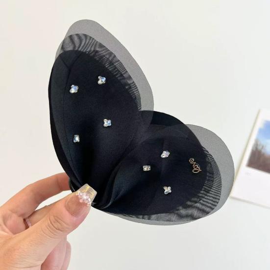 Женская заколка для волос в форме банта из сетчатой пряжи, летняя, большая, для затылка, краб для волос, защищающий кожу головы, аксессуар для волос