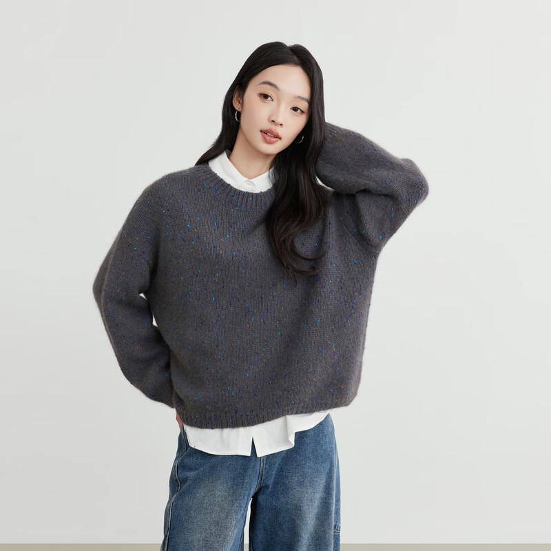 Elva' Island Женский утолщенный вязаный свитер с круглым вырезом