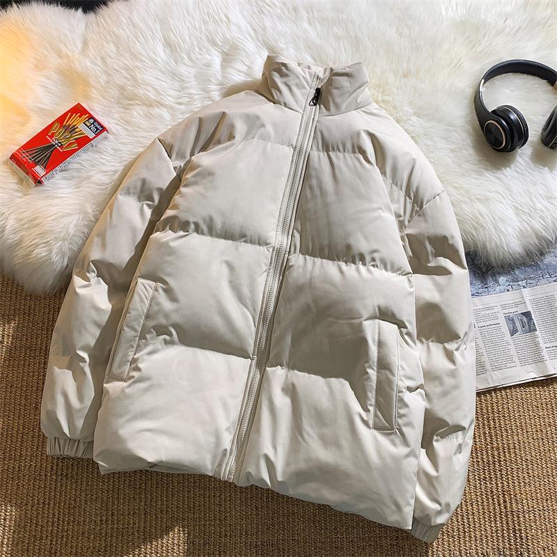 Мужская осенне-зимняя новая черная одежда с воротником-стойкой, утепленная, утепленная, молодежная, с хлопковой подкладкой